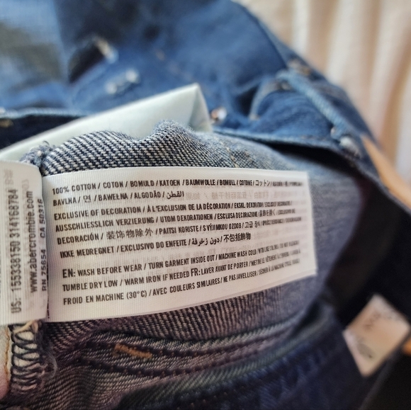 Abercrombie & Fitch Button-fly Distressed Boyfriend Straight Jeans size 0/25r - Picture 7 of 7